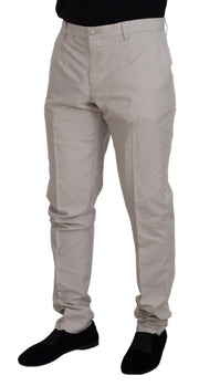 Elegant Off White Silk Blend Trousers Dolce & Gabbana