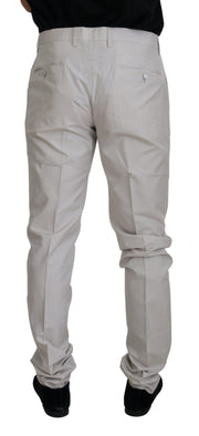 Elegant Off White Silk Blend Trousers Dolce & Gabbana