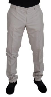 Elegant Off White Silk Blend Trousers Dolce & Gabbana