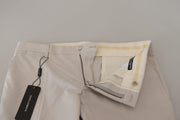 Elegant Off White Silk Blend Trousers Dolce & Gabbana