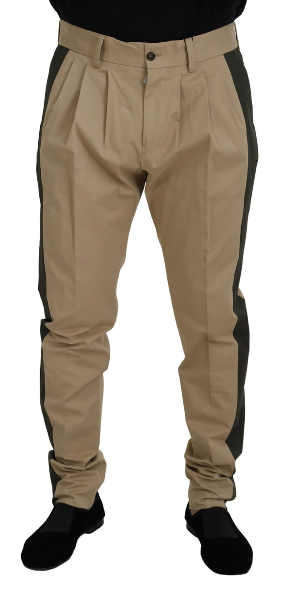 Elegant Bi-Color Cotton Stretch Pants Dolce & Gabbana