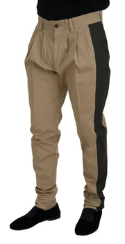 Elegant Bi-Color Cotton Stretch Pants Dolce & Gabbana