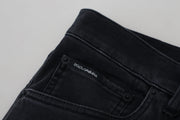 Sleek Black Cotton Blend Denim Pants Dolce & Gabbana