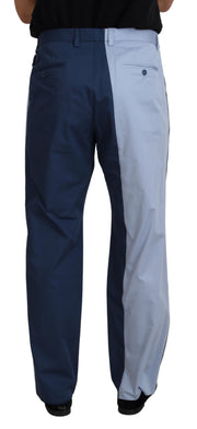 Elegant Blue Cotton Blend Pants for Men Dolce & Gabbana