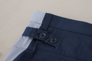 Elegant Blue Cotton Blend Pants for Men Dolce & Gabbana