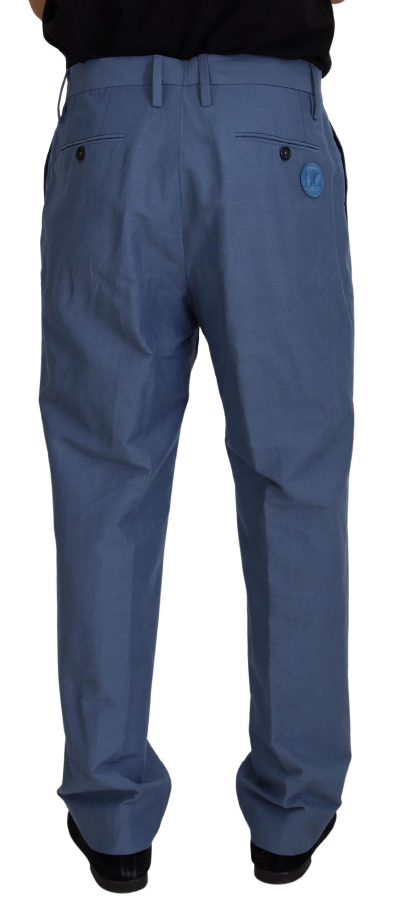 Elegant Blue Linen-Cotton Blend Trousers Dolce & Gabbana