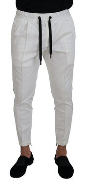 Elegant White Cotton Jogger Pants Dolce & Gabbana