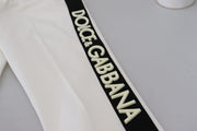 Elegant White Cotton Jogger Pants Dolce & Gabbana