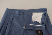 Elegant Blue Linen-Cotton Pants Dolce & Gabbana