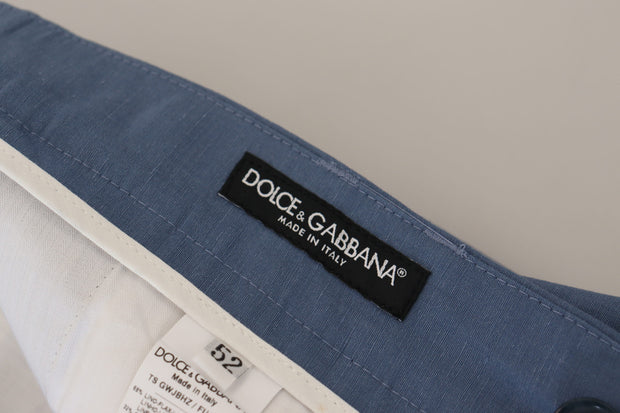 Elegant Blue Linen-Cotton Pants Dolce & Gabbana