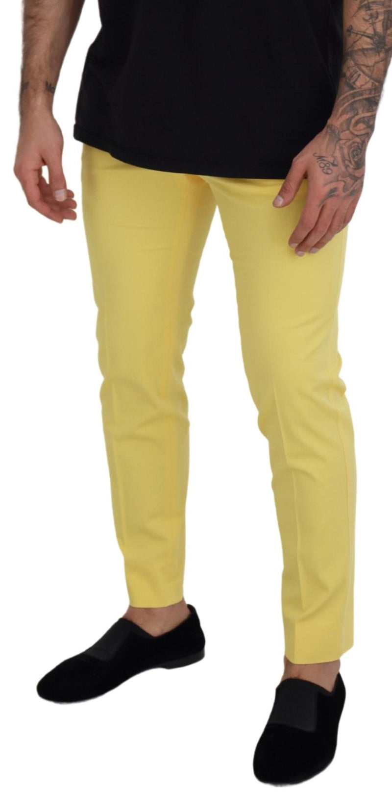 Sun-Kissed Yellow Cotton Trousers Dolce & Gabbana