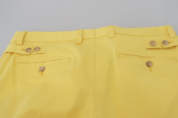 Sun-Kissed Yellow Cotton Trousers Dolce & Gabbana