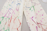 Chic White Splash Print Denim Pants Dolce & Gabbana