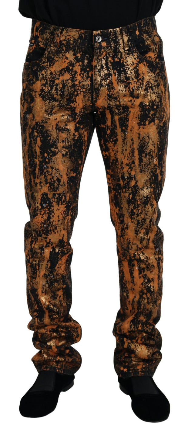 Golden Ash Cotton Denim Pants Dolce & Gabbana