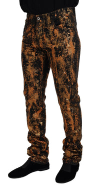 Golden Ash Cotton Denim Pants Dolce & Gabbana