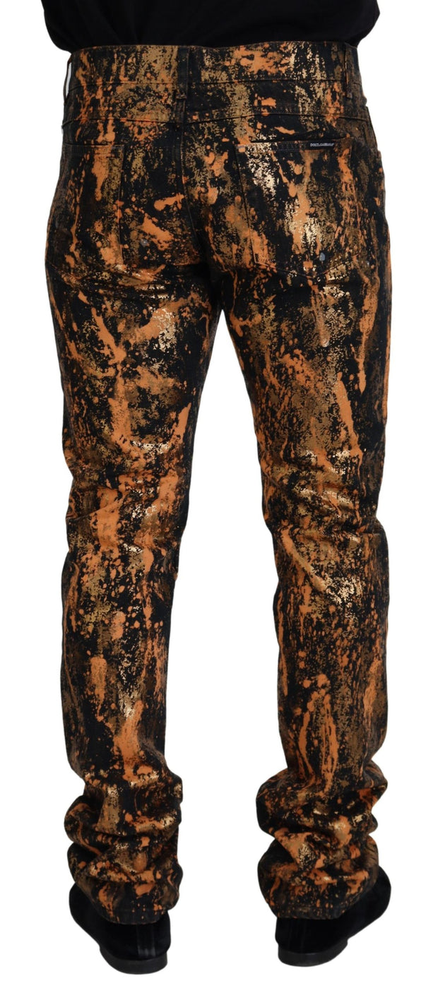 Golden Ash Cotton Denim Pants Dolce & Gabbana