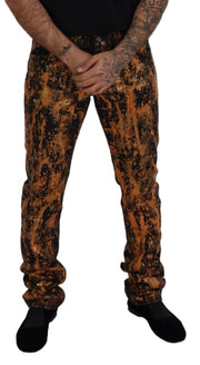 Golden Ash Cotton Denim Pants Dolce & Gabbana