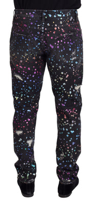 Elegant Multicolor Printed Denim Pants Dolce & Gabbana