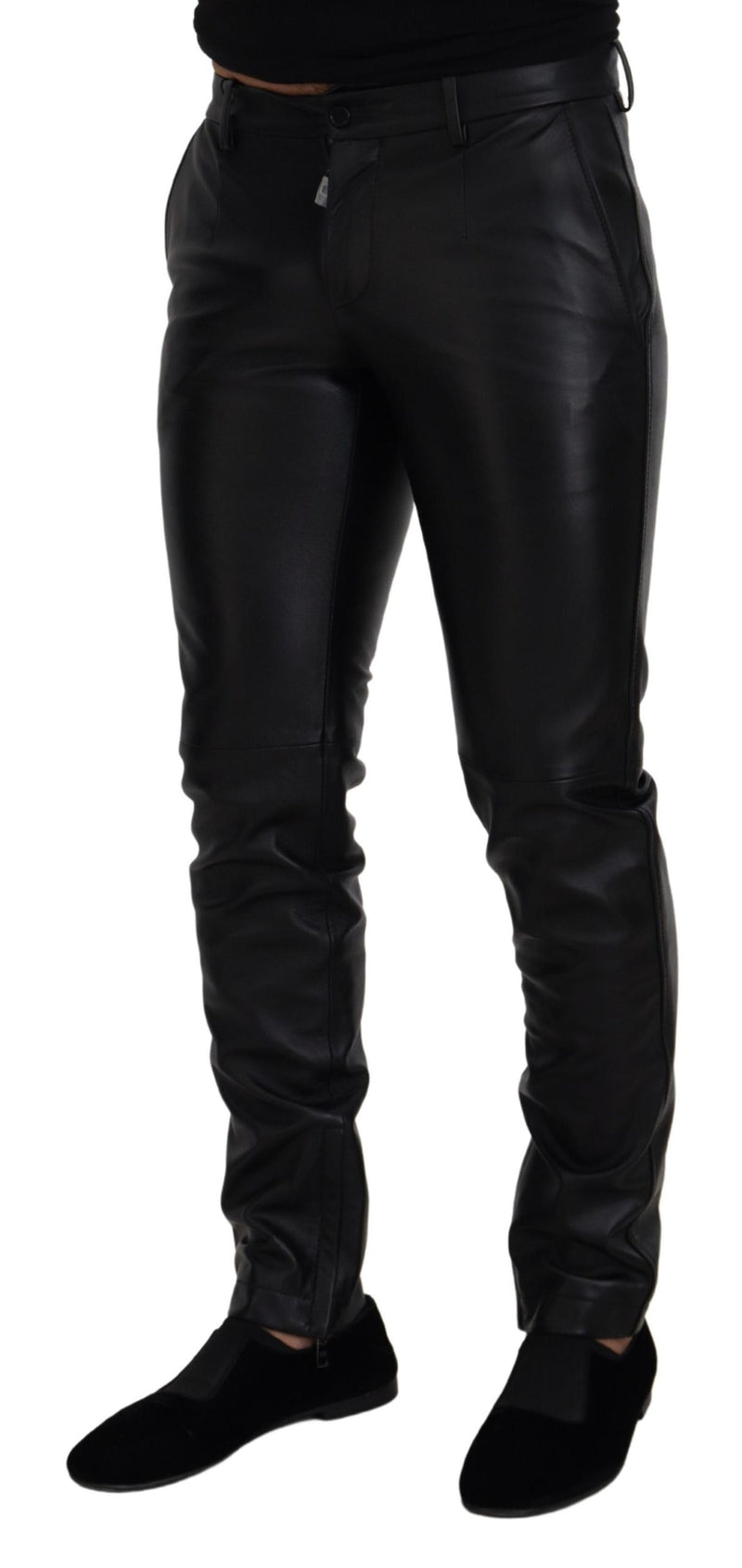 Elegant Black Agnello Trousers for Men Dolce & Gabbana