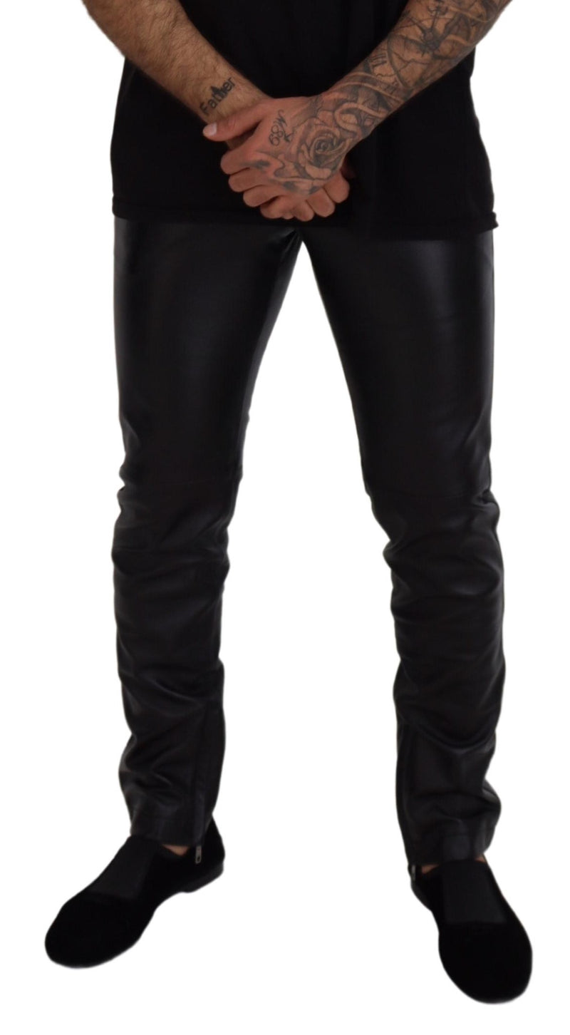 Elegant Black Agnello Trousers for Men Dolce & Gabbana