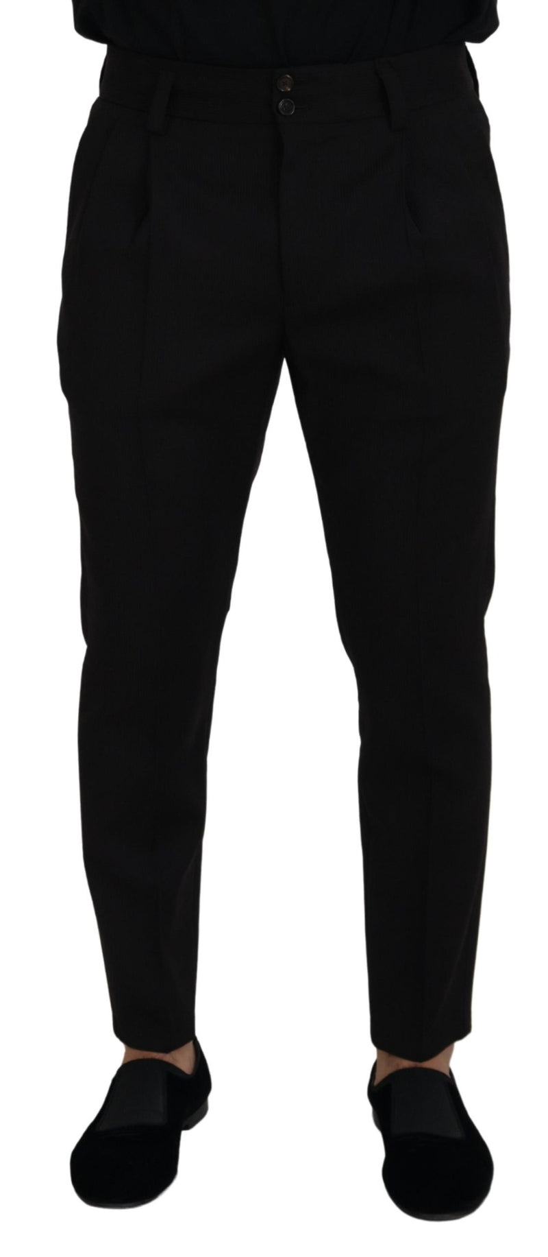 Elegant Black Virgin Wool Trousers Dolce & Gabbana