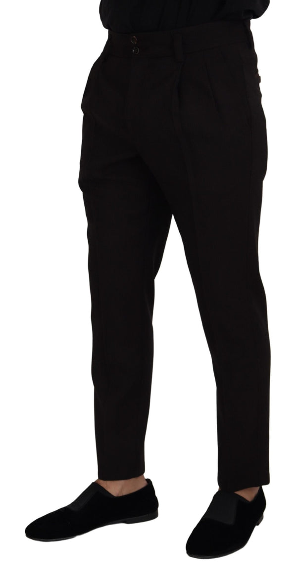 Elegant Black Virgin Wool Trousers Dolce & Gabbana