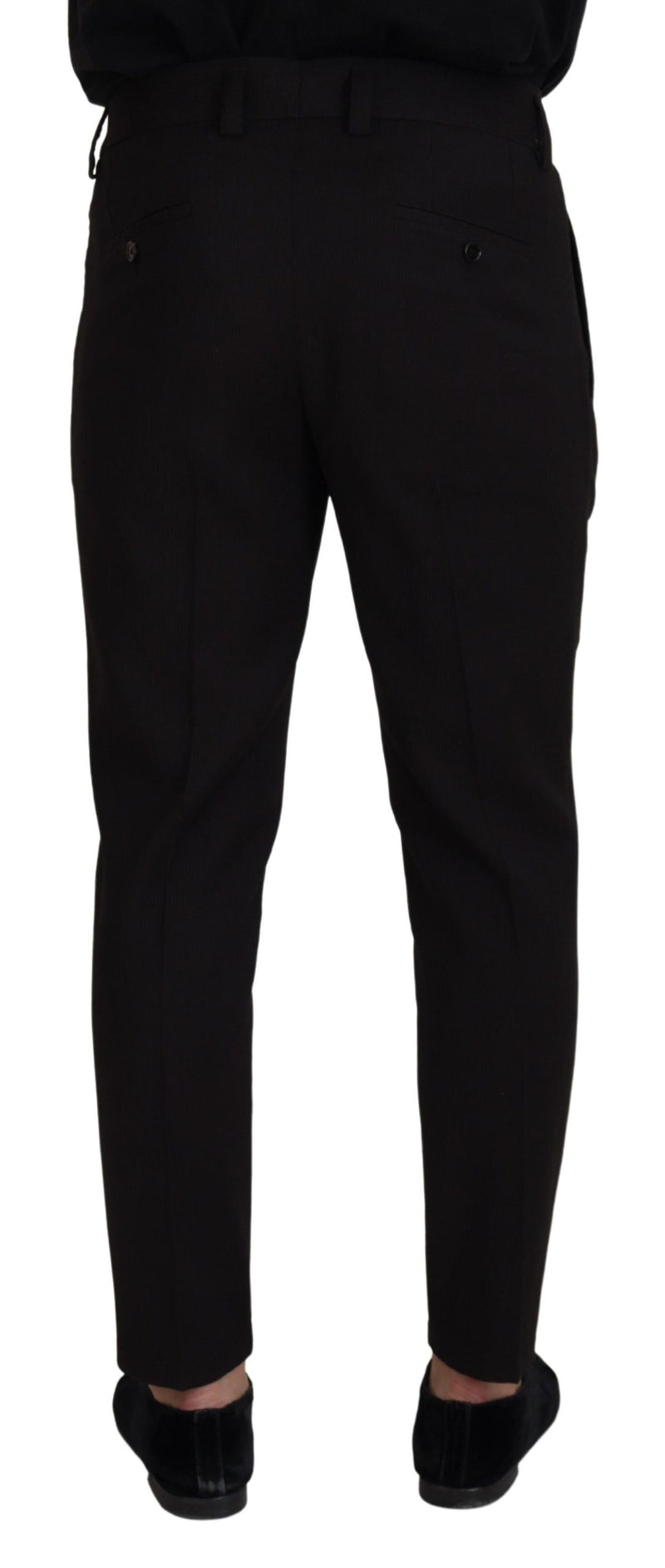 Elegant Black Virgin Wool Trousers Dolce & Gabbana