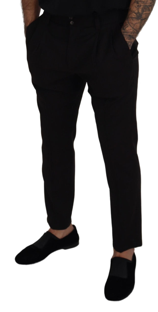 Elegant Black Virgin Wool Trousers Dolce & Gabbana