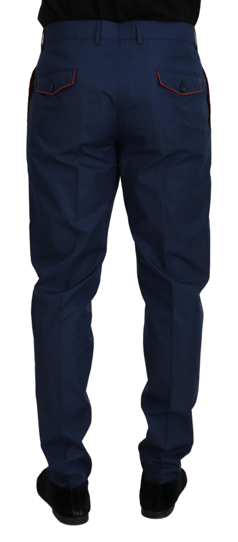 Elegant Blue Cotton Silk Pants Dolce & Gabbana