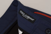 Elegant Blue Cotton Silk Pants Dolce & Gabbana