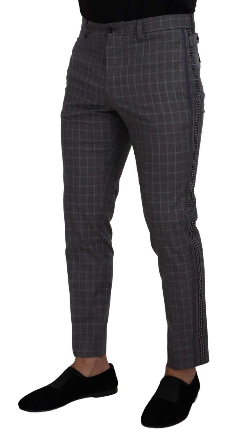 Elegant Checkered Cotton Pants for Men Dolce & Gabbana