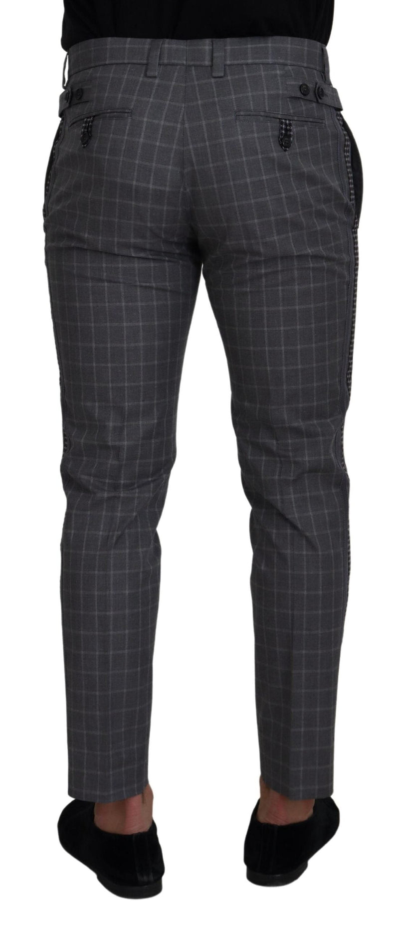 Elegant Checkered Cotton Pants for Men Dolce & Gabbana