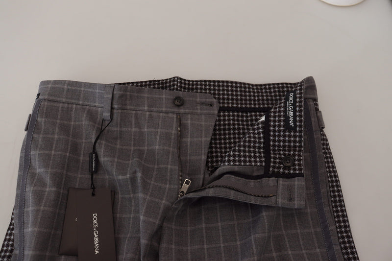 Elegant Checkered Cotton Pants for Men Dolce & Gabbana