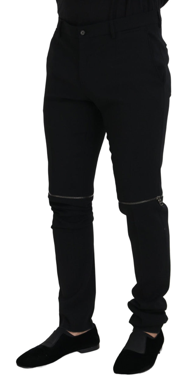 Elegant Black Virgin Wool Trousers Dolce & Gabbana