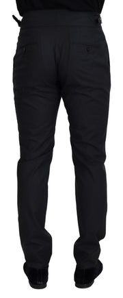 Elegant Dark Grey Wool Silk Pants Dolce & Gabbana