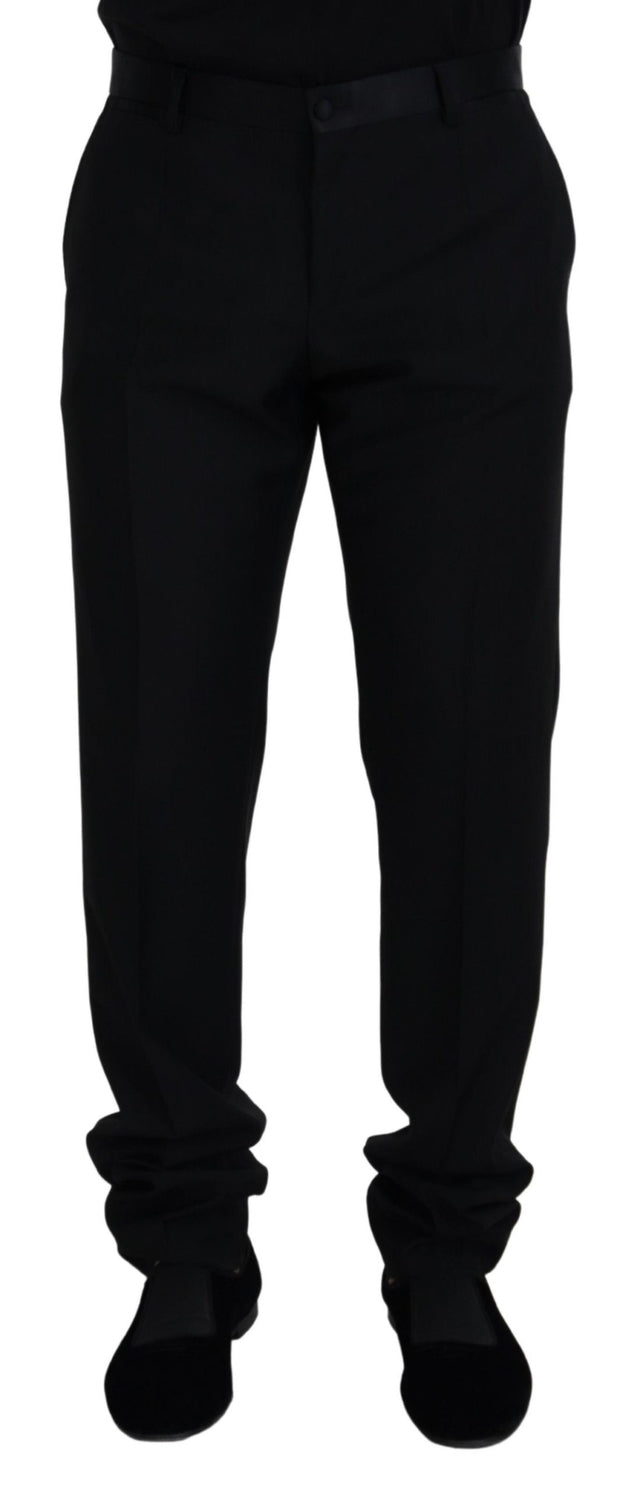 Elegant Black Virgin Wool Blend Trousers Dolce & Gabbana