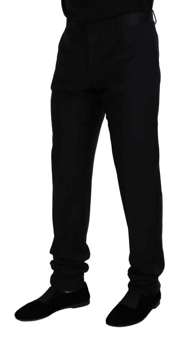 Elegant Black Virgin Wool Blend Trousers Dolce & Gabbana