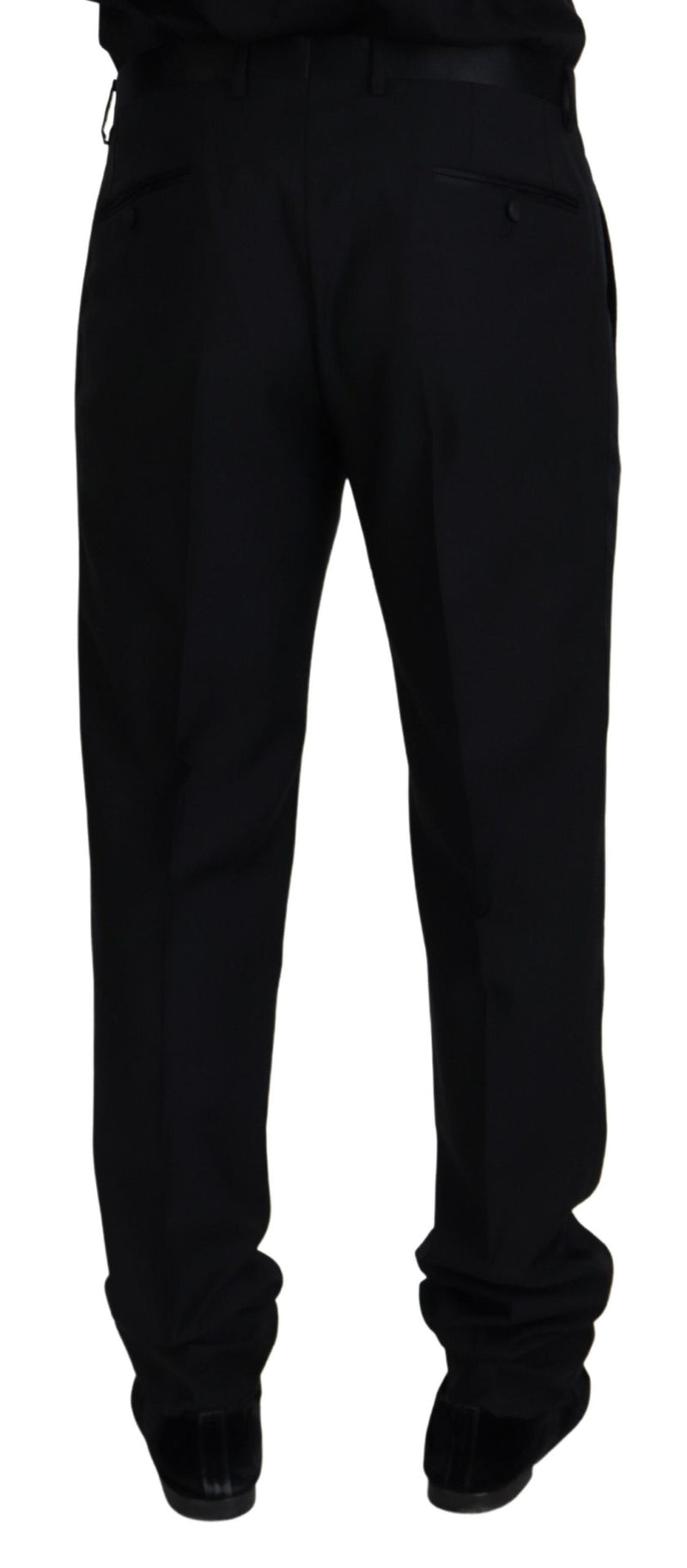 Elegant Black Virgin Wool Blend Trousers Dolce & Gabbana