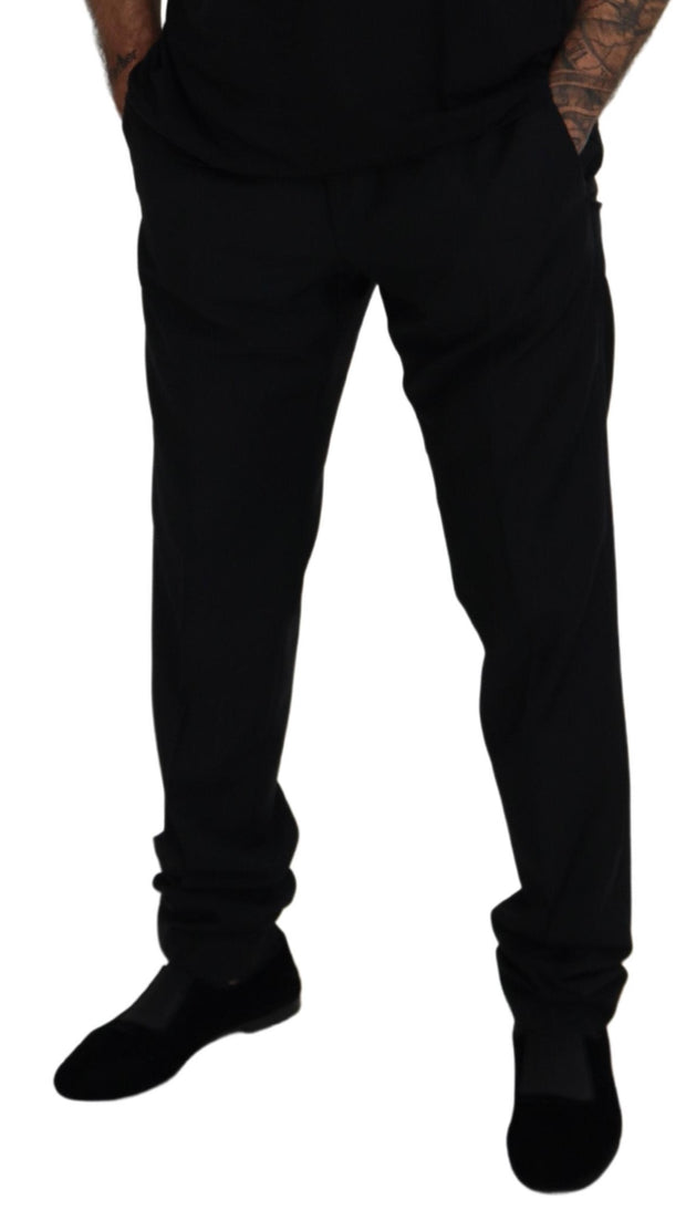 Elegant Black Virgin Wool Blend Trousers Dolce & Gabbana