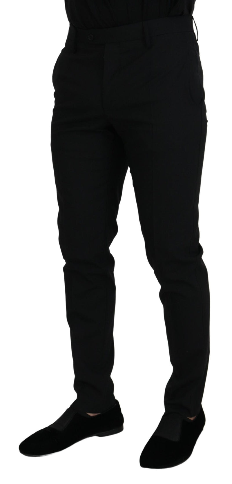 Elegant Black Wool-Blend Trousers Dolce & Gabbana