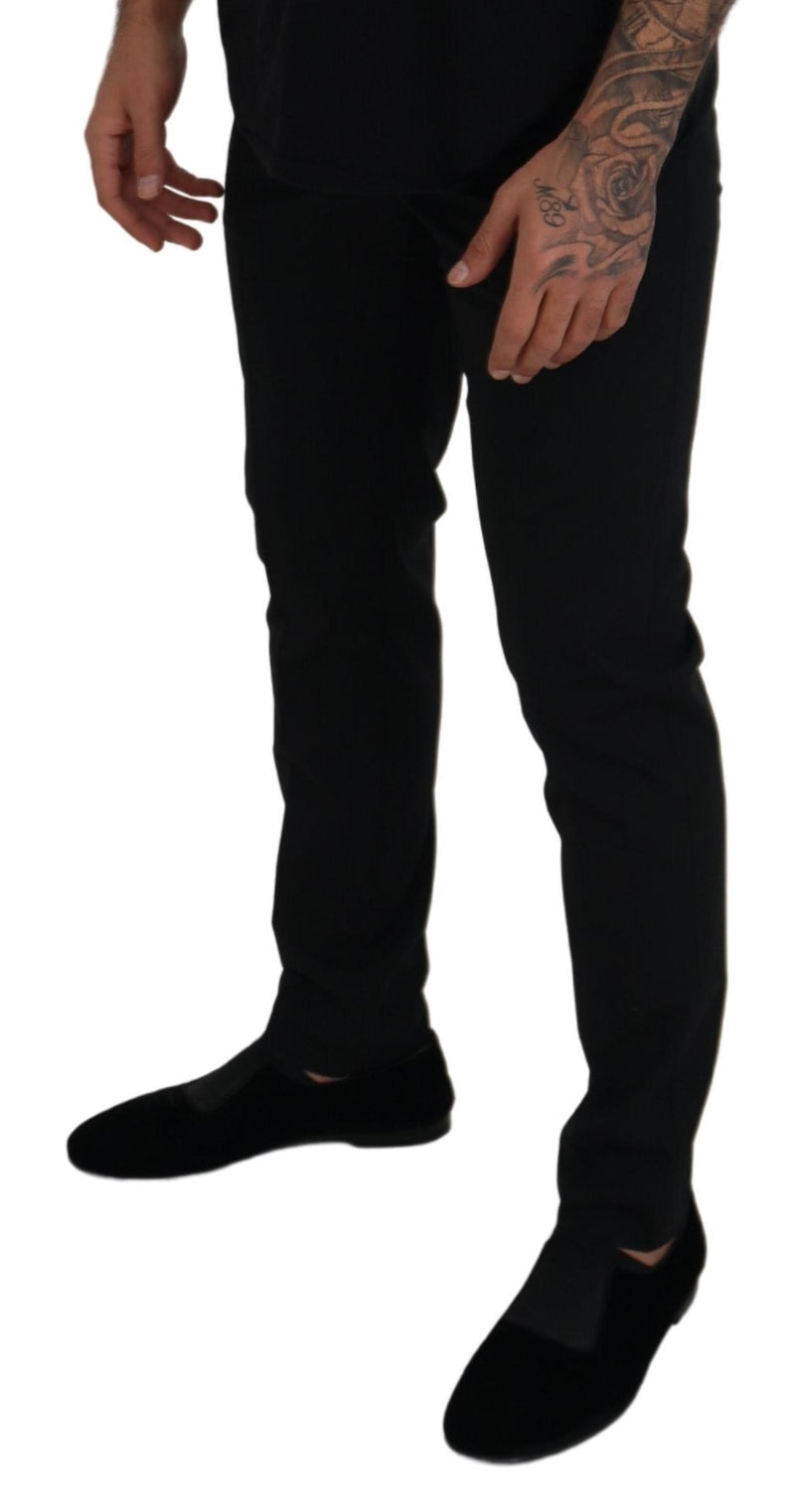 Elegant Black Wool-Blend Trousers Dolce & Gabbana