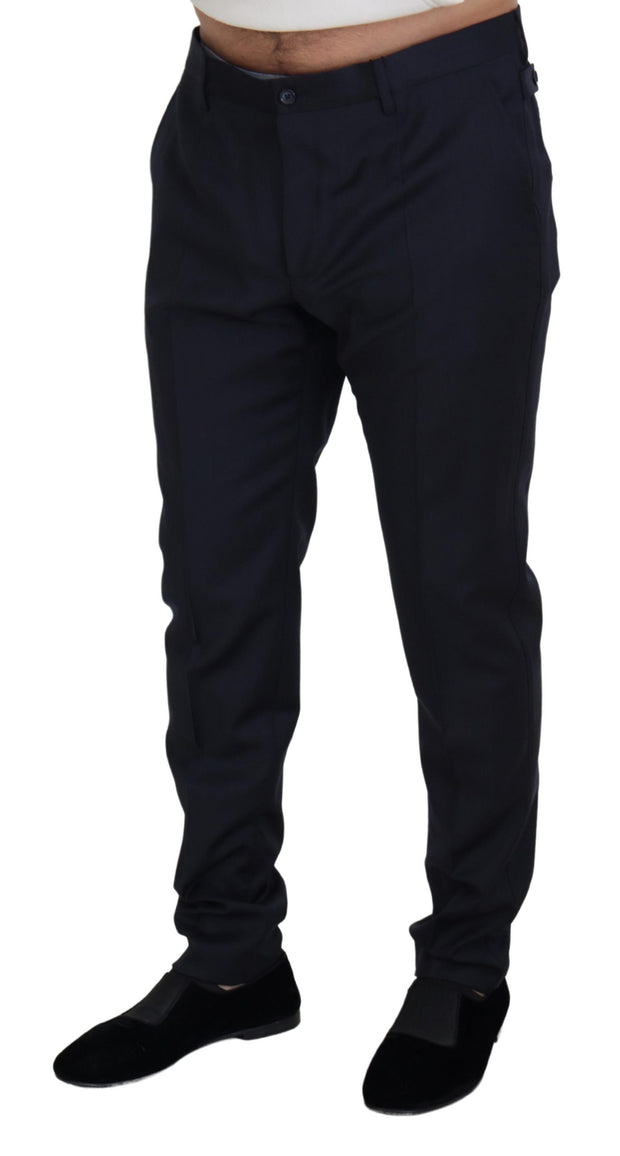 Elegant Blue Wool Blend Trousers Dolce & Gabbana