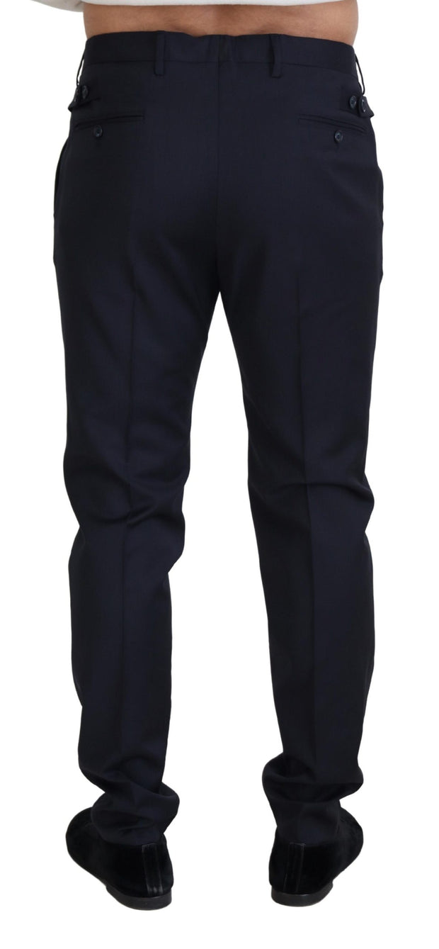 Elegant Blue Wool Blend Trousers Dolce & Gabbana