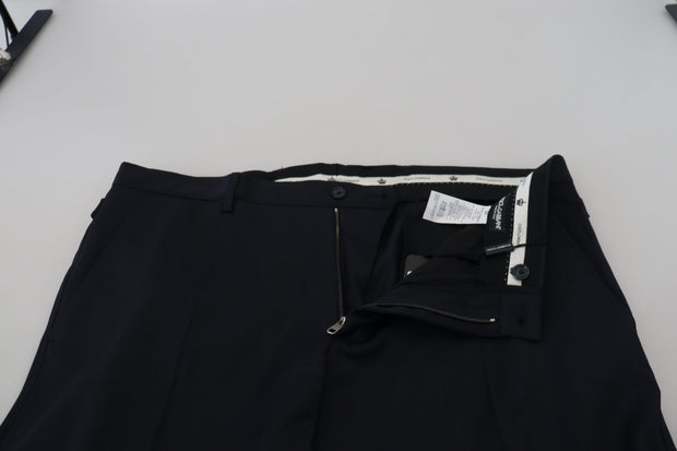 Elegant Blue Wool Blend Trousers Dolce & Gabbana