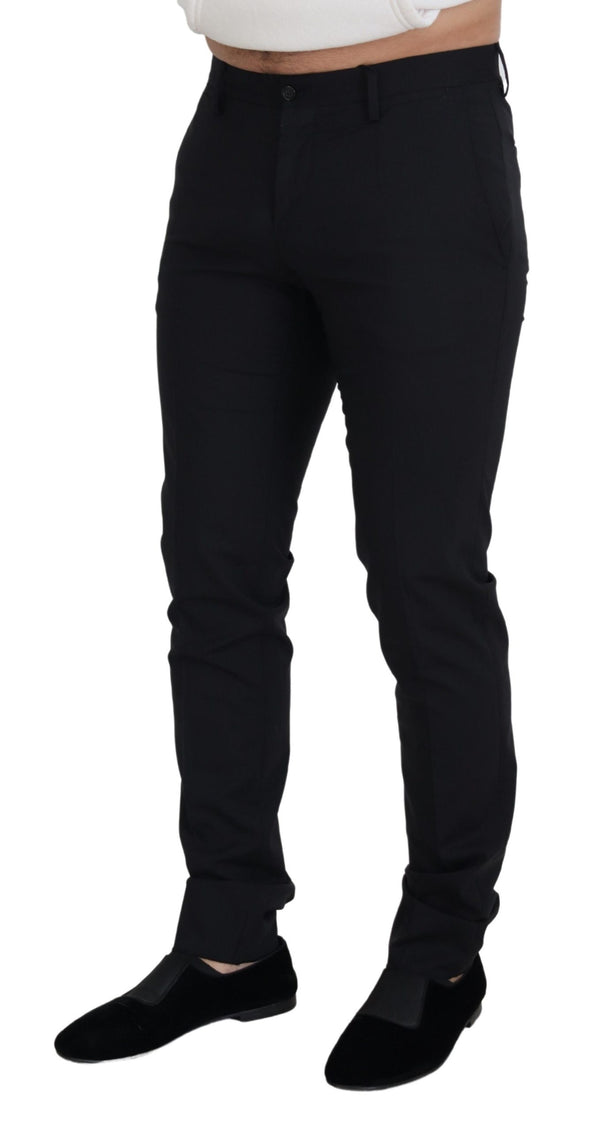 Elegant Black Wool Blend Trousers Dolce & Gabbana