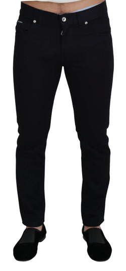 Elegant Black Silk Blend Denim Pants Dolce & Gabbana