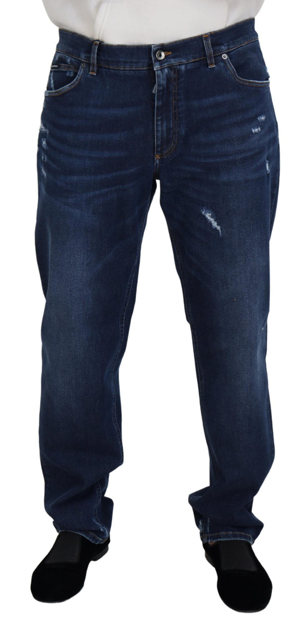 Elegant Blue Washed Denim Pants Dolce & Gabbana