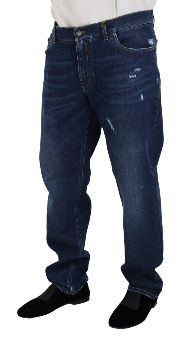 Elegant Blue Washed Denim Pants Dolce & Gabbana