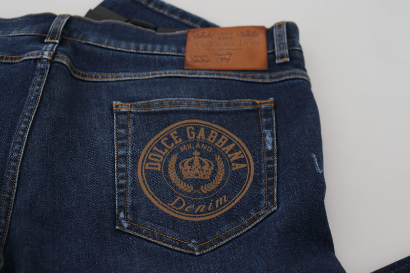 Elegant Blue Washed Denim Pants Dolce & Gabbana