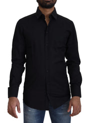 Chic Black Cotton Dress Shirt Dolce & Gabbana